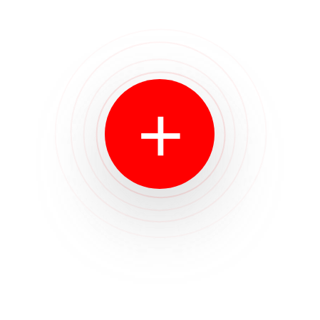 Ícone com um símbolo de mais dentro de um círculo vermelho