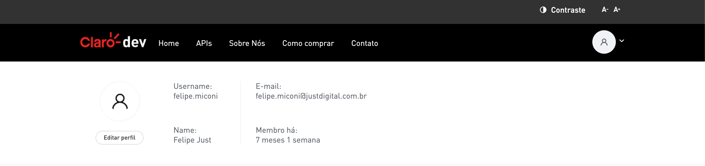 Informações Perfil