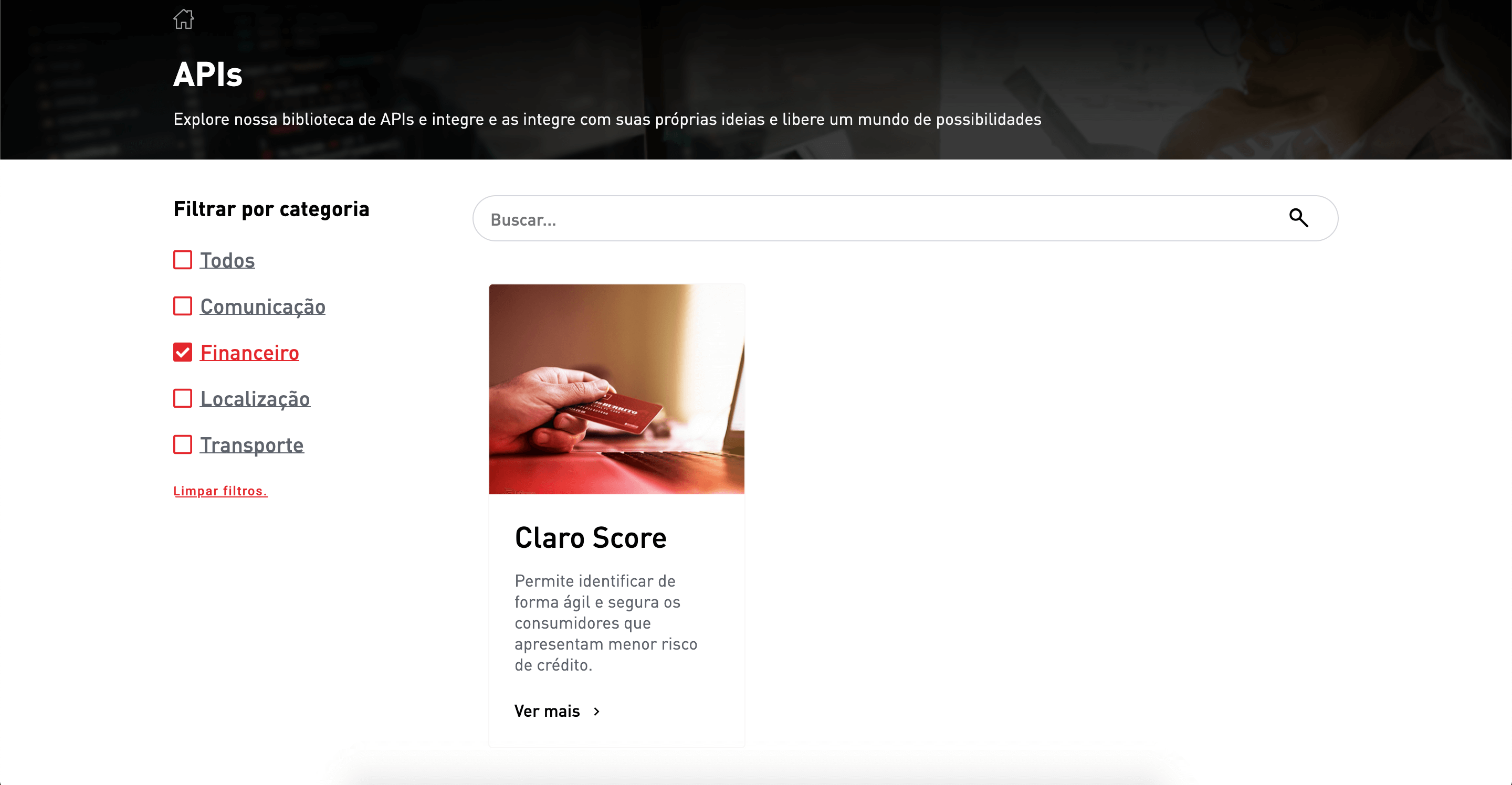 Vitrine de aplicação